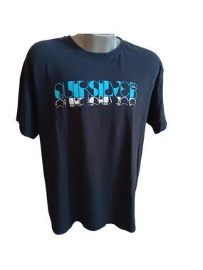 Y2K Quiksilver XL Vintage T-shirt Mens Black Graphic Tee Shirt Mexico